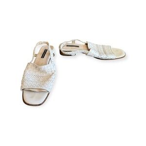 Sesto Meucci Cream Woven Sandals Chic woven design 10